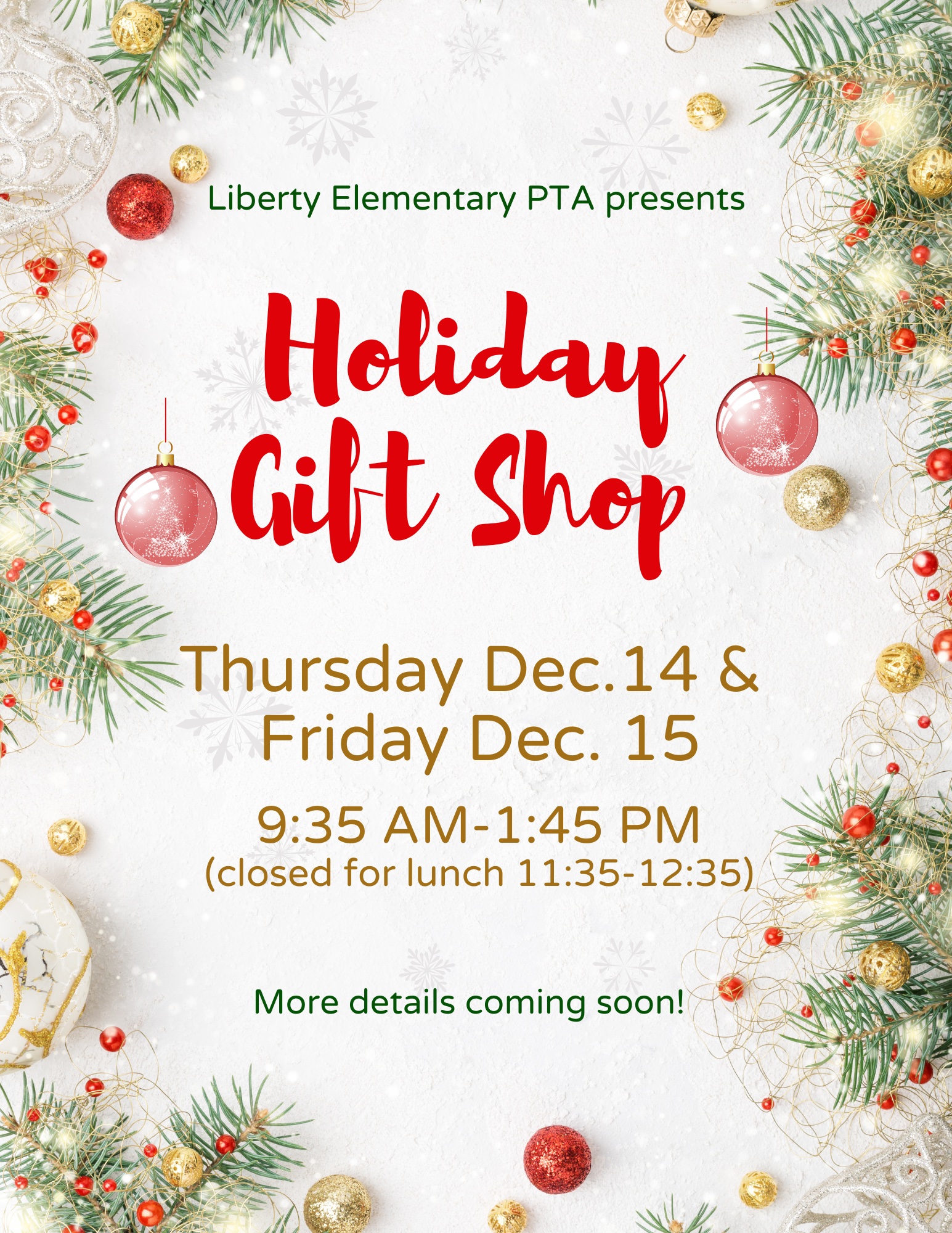PTA Holiday Gift Shop